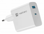 NATEC Ribera GaN 45W USB-A USB-C valge