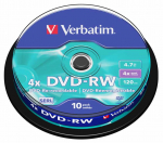 Verbatim DVD-RW Matt Silver 4.7GB 10-pack
