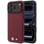 BMW Etui M Carbon Printed Ring MagSafe iPhone 18 Pro Max / 17 Pro Max -le, punane