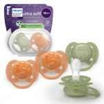 PHILIPS Avent Ultra Soft tutti, le 18 kuu, 4 tk, roheline/oran (SCF093/07)