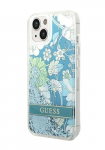 GUESS Kvakate Flower Liquid Glitter roheline, iPhone 14 Plus, GUHCP14MLFLSN