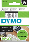 DYMO D1 lint 6 mm, must valgel, 7 m (S0720780)