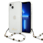 GUESS GUHCP13SKPSWH iPhone 13 mini 5,4" Lbipaistev kvakaaneline valge prlmutter