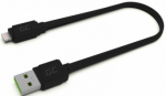 GREEN CELL USB-A kabel 25cm, must, kiiretoitmine vimalik, Lightning A-male