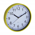 Wall clock 25.5cm yellow