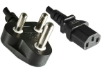 MicroConnect Power cord South Africa Type B+C - C13, black, Big Plug,
