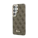 GUESS 4G Script Metal Logo telefonikinnitus Samsung Galaxy S26 Ultra (S948) jaoks, MagSafe tugiga, pruun