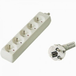 PremiumCord PP5-02 pikendusjuhe 2 m, 5 voolu pistikupesaga, valge