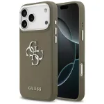 GUESS Tekstuuriga Big 4G Classic Logo korpus iPhone 17 Pro Max telefonile, pruun