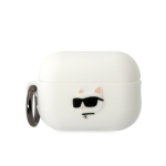 Karl Lagerfeld KLAP2RUNCHH AirPods Pro 2 (2022/2023) kate biay/valge Silicone Choupette Head 3D