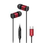 USAMS Stereo krvaklapid EP-46 USB-C punane 1,2m HSEP4604