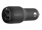 BELKIN Dual USB-A Car Charger 12W x2, Black