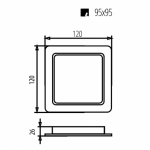 Maclean SLIM, 9W, Neutraalne Valge 4000K, 120*120*26mm, 900lm, MCE373 S