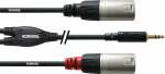 Cordial -Y-kaabel, 3,5 mm - 2 x XLR, 1,5 m (CFY1,5WMM-LONG.WAR)