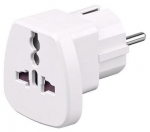MicroConnect Universal Travel adapter white work to UK, US, DK, CH, IT.