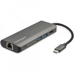 StarTech.com USB-C mitteport adapter - USB-C reisidokk, mis hendab 4K HDMI, 3x USB 3.0 hub, SD/SDHC, GbE, 60W PD 3.0 lbihendus - USB Type-C/Thunderbolt 3 - asendab DKT30CSDHPD