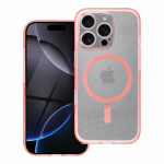 CLEAR MAG COVER case compatible with MagSafe for SAMSUNG S25 pink glitter