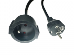 MicroConnect Power Extension Cord EU to French Type E, 3m Black
