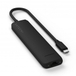 Satechi 7-w-1 USB-C lhikonsoli Ethernet (USB-C PD, 2x USB-A, HDMI 4K, Ethernet, micro/SD-korttidega krgendaja) (must)