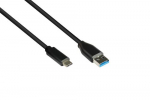 Alcasa 2831-AC005S USB-kaabel USB 3.2 Gen 2 (3.1 Gen 2) 0,5 m USB A USB C Must
