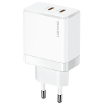 USAMS ad. siec. 2xUSB-C T54 GaN 40W (ainult pea) PD kiirlaadimine biay/valge CC172TC02 (US-CC172)