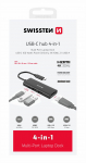 Swissten 4in1 USB-C adapter Multistportne slearvutidokkimisjaam 100W / HDMI 4K / 2x USB-A