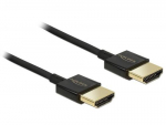 Delock Kabel HMDI A Stecker HDMI A Stecker High Speed 3D 4K Aktiv Slim (schwarz, 3 Meter)