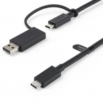 StarTech.com 3ft (1m) USB-C kabeliga USB-A adapteri adapter - Hybrid 2-1 USB C kabeliga USB-A - USB-C USB-C (10Gbps/100W PD), USB-A USB-C (5Gbps) - Sobilik hybrid dokkerimajastiks