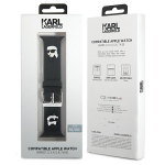 Karl Lagerfeld Pasek KLAWMSLKCNK Apple Watch 38/40/41mm tarny/must rihm 3D Kautuk Karl AND Choupette Heads