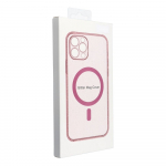 CLEAR MAG COVER case with camera protection compatible with MagSafe for IPHONE 15 PRO pink glitter