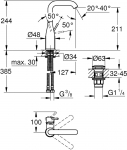 Grohe Essence Single-lever basin mixer 1/2 L-Size 23799001