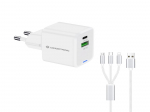Conceptronic 2-Port 33W Gan Usb Pd Charger With 3-In-1 Charging Cable,