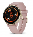 Garmin Venu 3S 3,05 cm (1,2) AMOLED 41 mm Digitaalne 390 x 390 piksliga Puutekraan Kuld, Roosa Wi-Fi GPS (satelliit)