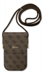 GUESS 4G Metal Script Logo Handbag Brown