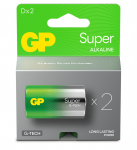 GP SUPER ALKALINE D/LR20 Battery. 2-Pack