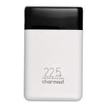 Powerbank Charmast W1202 PD3.0 3A 22,5W 10000 mAh koos sisseehitatud kaablitega USB C / Lightning, valge