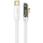 USAMS USB-C ja USB-C PD 100W kiirlaadimiskaabel Iceflake Series 1,2m nurgakaabel valge/valge SJ584USB02 (US-SJ584)