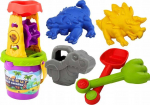 LEAN Toys Dinosaur Sand Set, Grinder, Funnel, Spatula, Rake, Watering Can, Molds