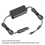 CoreParts USB-C Car Charger 100W 5V2A-20V5A Plug:USB-C