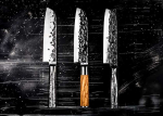 Style de Vie Japanese Santoku steel knife Olive 18cm