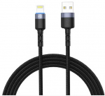 Tellur USB Lightning-kaabel LED-tulede ja nailonist mbrisega, 1,2 meetrit, must