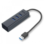 i-tec USB 3.0 Metal 3-port USB 3.0 HUBiga Gigabaid Ethernet RJ-45 10/100/1000 Mbps adapter + 3x USB 3.0 porti