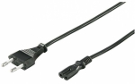 Goobay Netzkabel, Eurostecker auf Doppelbuchse (schwarz, 3 Meter)