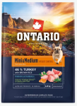 Koeratoit - Ontario Mini ja keskmine, kaalu kontroll, kalkun ja pruun riis, 2,25 kg