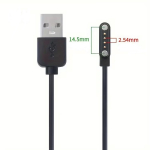 Riff Universaalne magnet USB laadimiskaabel laste nutikelladele, nagu Q12, S12, Q15, Q19, Kieslect Kr jt, pikkusega 55 cm, 4-kontaktiline, must