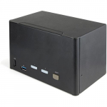 StarTech.com 2 Port Quad Monitor DisplayPort KVM Switch - 4K 60Hz UHD HDR - Tlaua 4K DP 1.2 KVM koos 2 Port USB 3.0 Hub'iga (5Gbps) AND amp; 4x USB 2.0 HID portidega, heli - Hotkey vahetamine - TAA