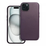 Riff Leather Mag Cover with metal buttons for Apple iPhone 15 Plus Dark violet