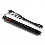 Qoltec Antipingeerimislist, mis sisaldab CB antipingeerimislisti, mis on meldud RACK 19" | 1U | 16A | PDU | 6xSCHUKO | 2m