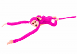 LEAN Toys Plush Monkey with Baby Mascot, Dark Pink, with Sound 70 cm