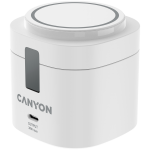 CANYON 4 hes 1 Wireless Charging Stand, 30W maksimum, Krgus: 70x70x70.3mm, kaal: 414g, 65W adapteriga ja 1M kaabeliga, valge